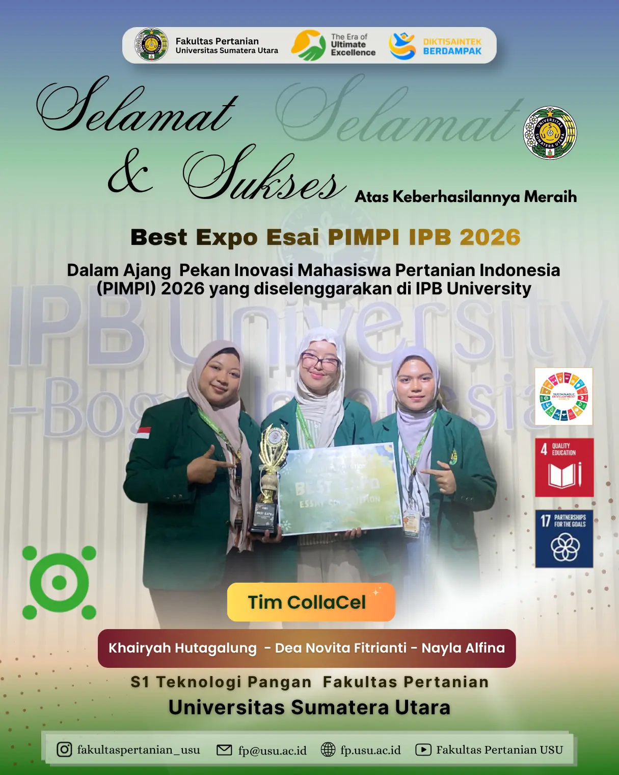 CollaCel USU Team Wins Best Essay Expo at PIMPI IPB 2026